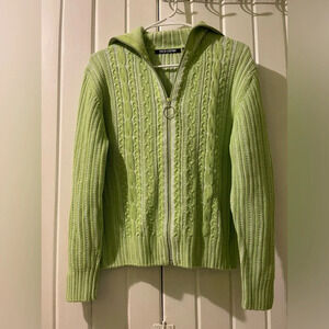 Evelyn & Arthur y2k zip up cable sweater X-small like new